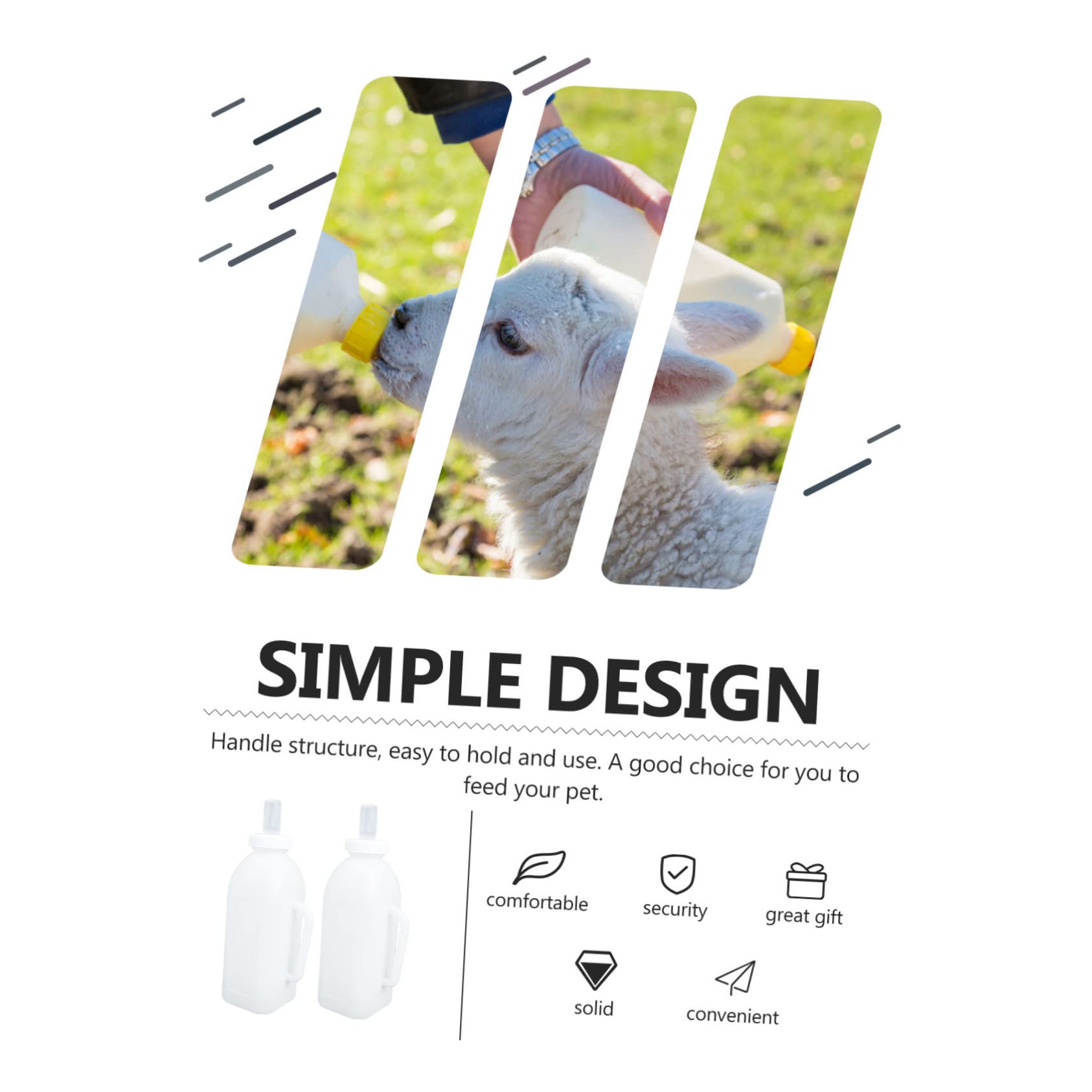 2sets Kalb Flasche Pet Pflege Flasche Silikon Boilable Neugeborenen Tiere Leichte 2 Stücke * 2