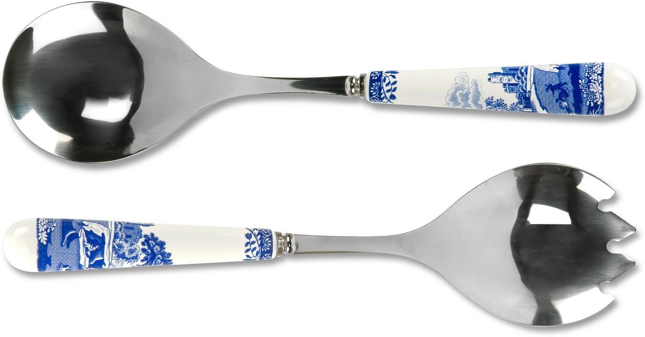 Spode Salad Servers (Pair), 25cm, Blue & White (Blue & White,25cm)