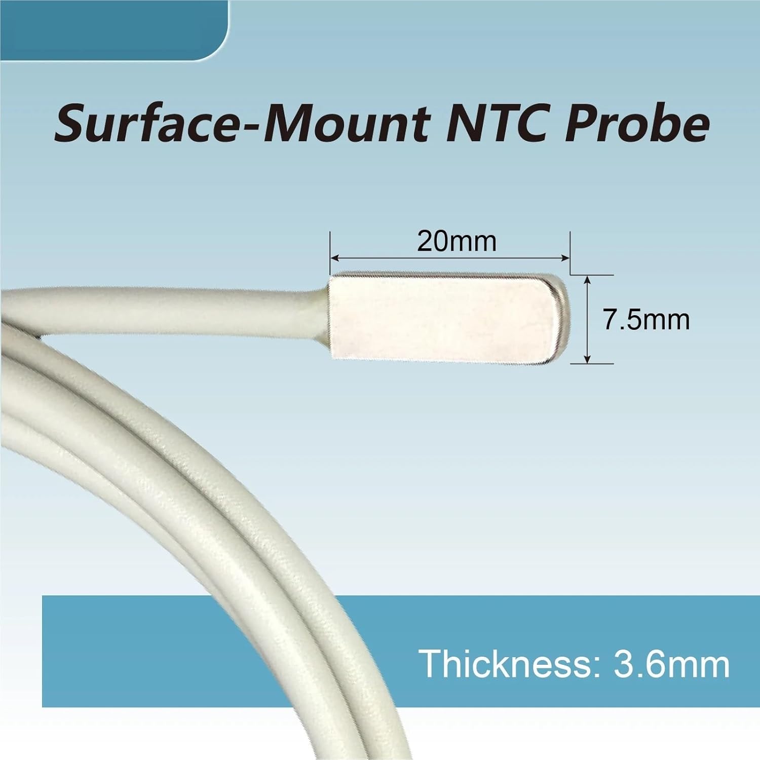 WZTT-TP-WK NTC Surface Temperature Sensor Probe, 10K/50K/100K for Aquarium Food Processing Greenhouse Monitoring, 1pc(NTC-10K-5m)