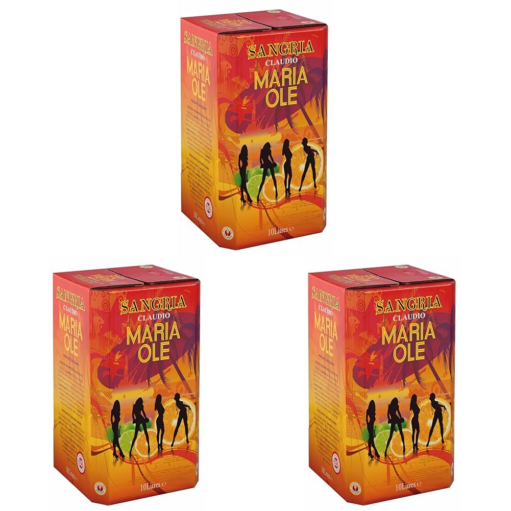MARIA OLE - Rotwein Sangria 10L Bag in Box (1 x 10L) (Packung mit 3)