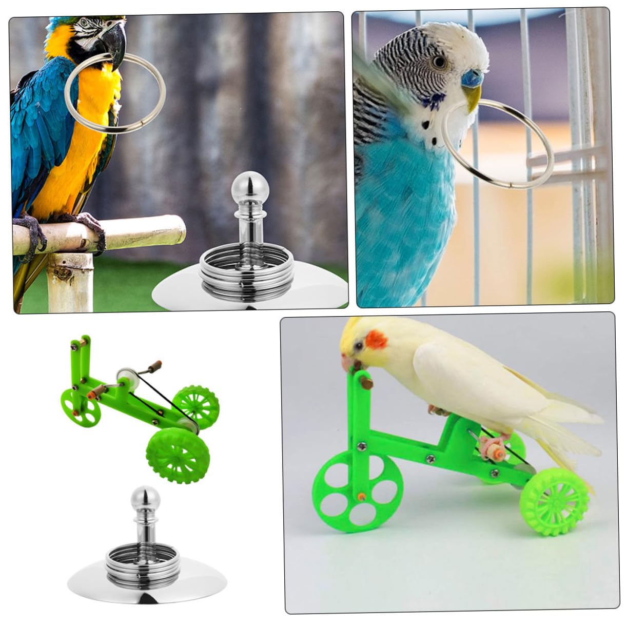 BESPORTBLE 4 Juegos De Juguetes De Entrenamiento De Inteligencia para Loros Juguetes Educativos para Pájaros para Pájaros para Loros En Bicicleta.