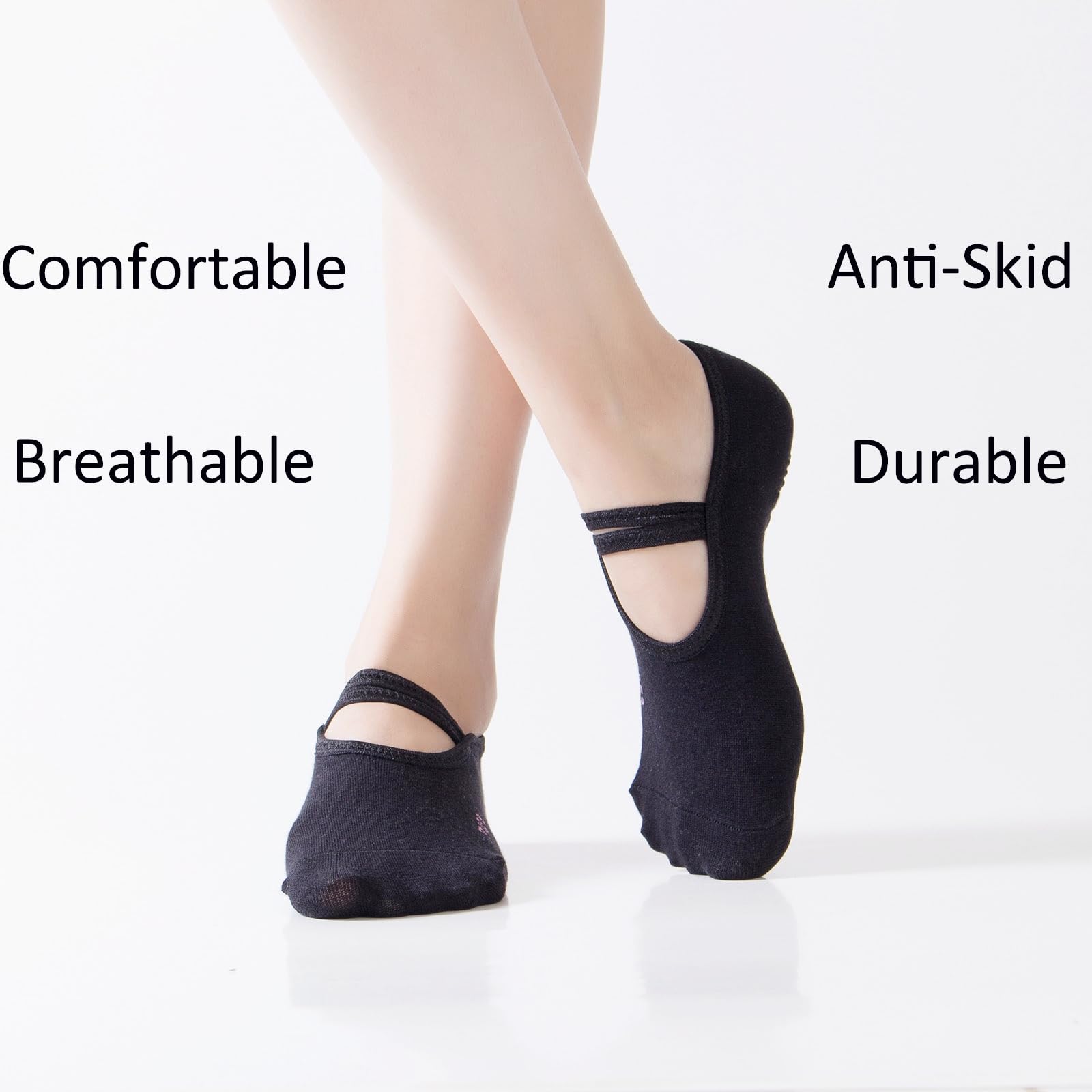 Antiscivolo Calze Donna -Calzini Antiscivolo Donna Calze Sportive per Yoga,Pilates, Pure Barre, Danza, Fitness, Ginnastica, Balletto