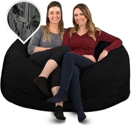 ULTIMATE SACK 5000 (5 pies) Funda para silla puff en varios colores solo funda (5000, ante azul eléctrico)