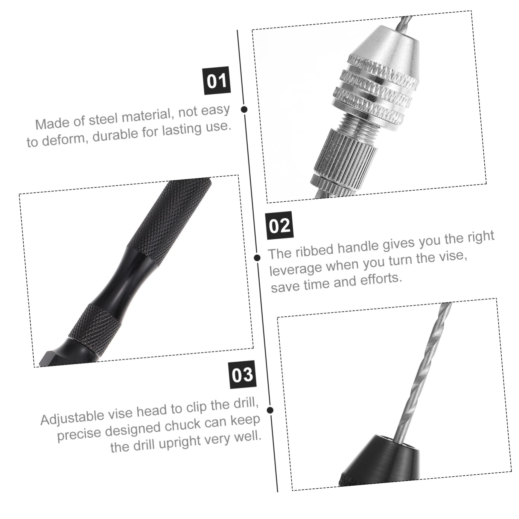 SHINEOFI 5 Set Punte per Trapano Utensili per Creazione con Vise per Lavori Precisione e Hobby da Te