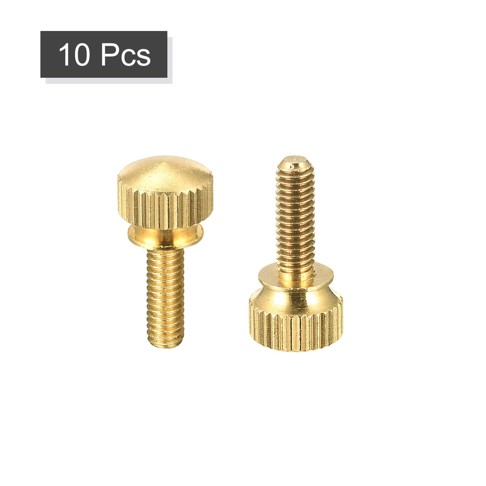 10 Vis Bouton Moleté En Laiton M4x12mm - Pour Poignées, Attaches, étagères, Neuf