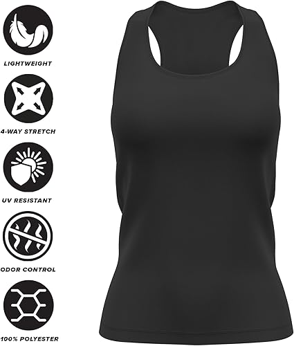 Miniatura 4 de Camiseta deportiva sin mangas oficial de la NCAA Collegiate para mujer, con espalda cruzada, logotipo primario, colección negra