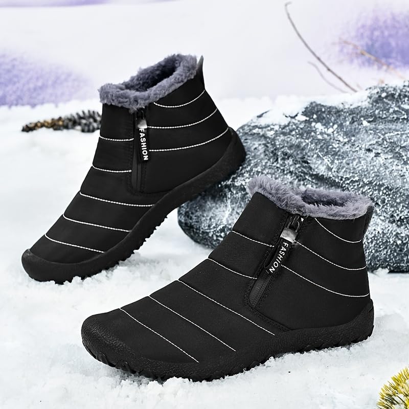 Men's winter large-sized sports shoes - high-top with fleece lining and thick padding for warmth. Outdoor snow boots.2