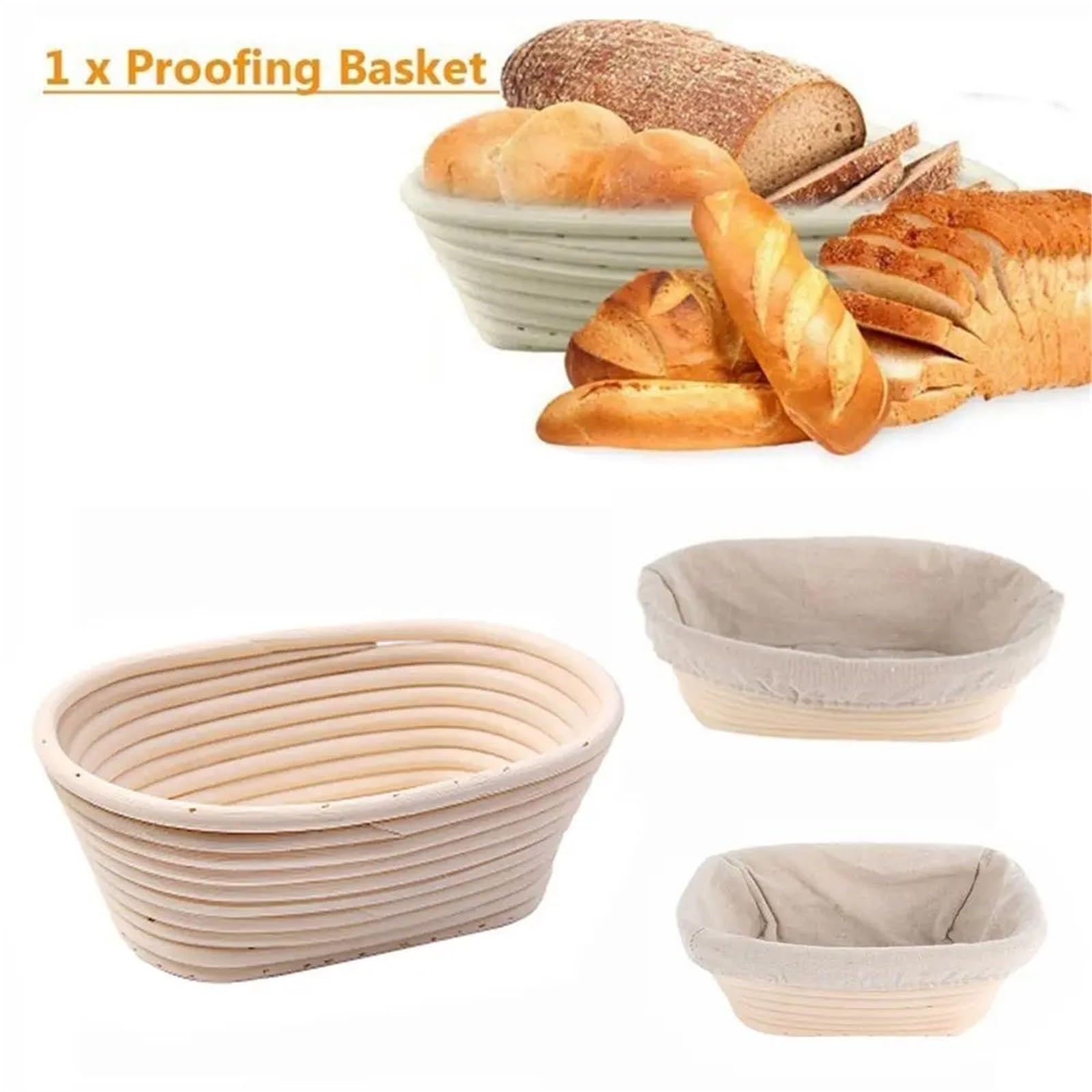 Cestas for fermentación de masa pan, cesta mimbre, madre ratán portátil, cestas for, herramientas cocina Para Hornear Pan(15X8X5cm)