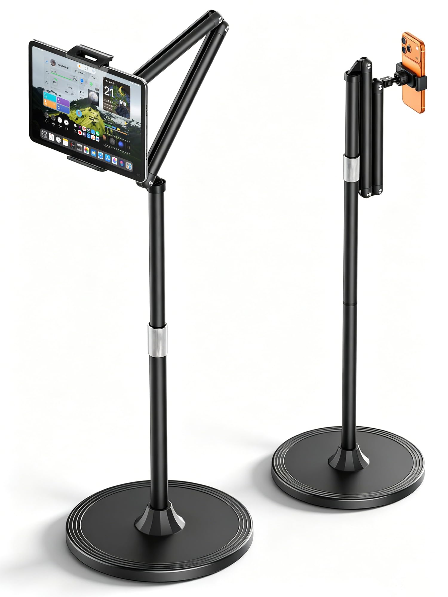 KUUVAN タブレットスタンド アーム 床置き スマホ俯瞰撮影スタンド 伸縮式…