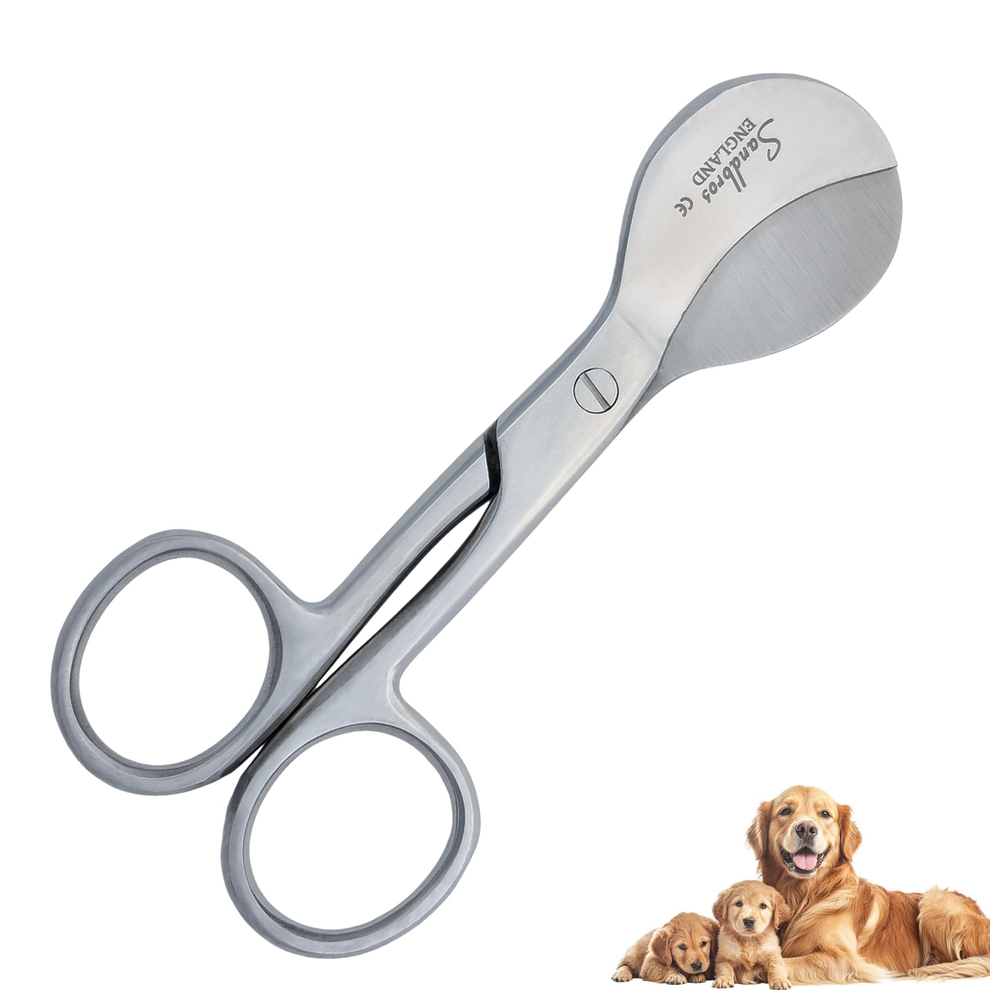 Sandbros Silver Whelping Umbilical Cord Scissors For Vets & Pet Breeders | Umbilical Cord Cutting Scissors
