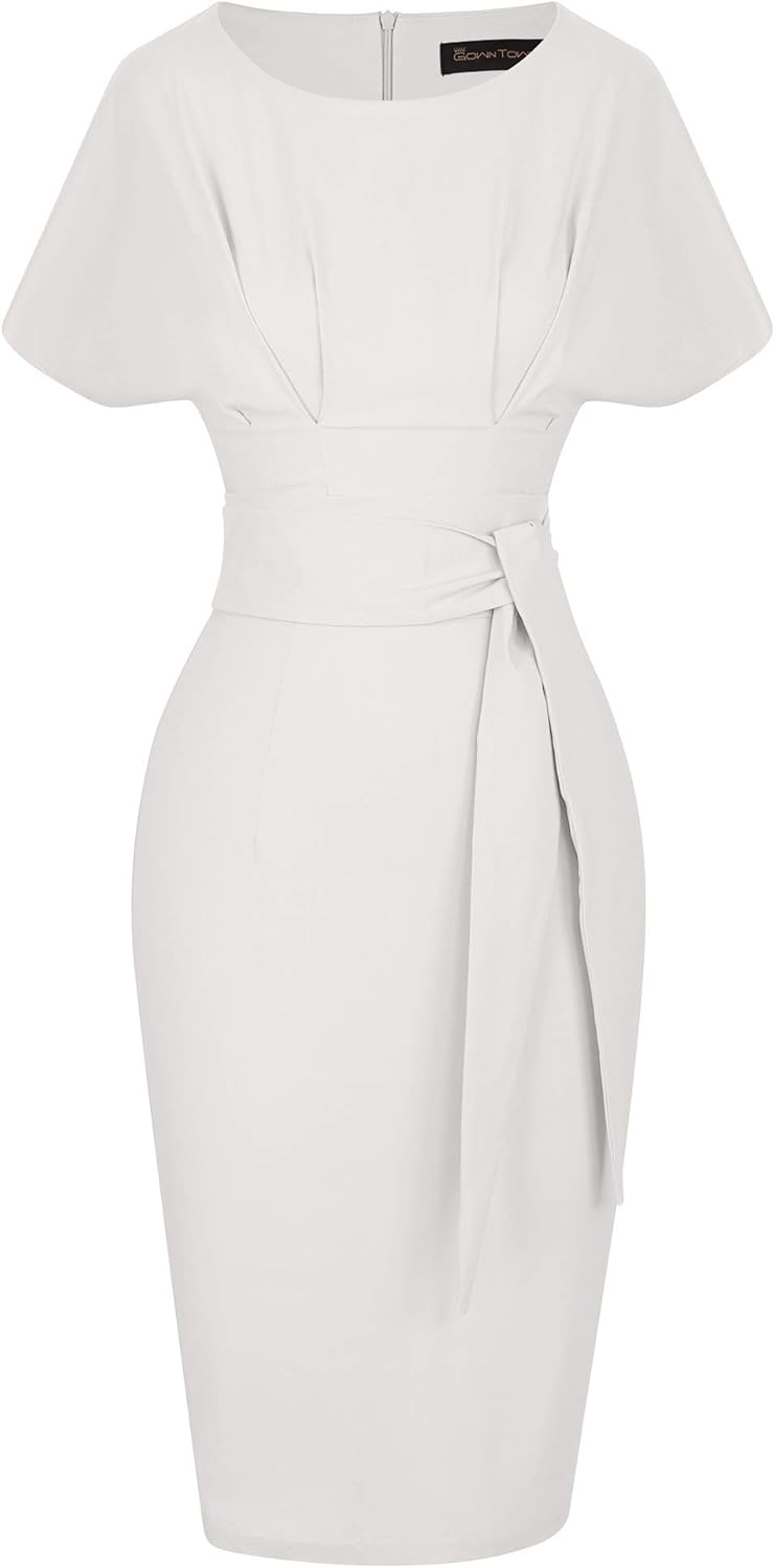 GownTown Women's 50s 60s Vintage Sexy Fitted Office Pencil Dress