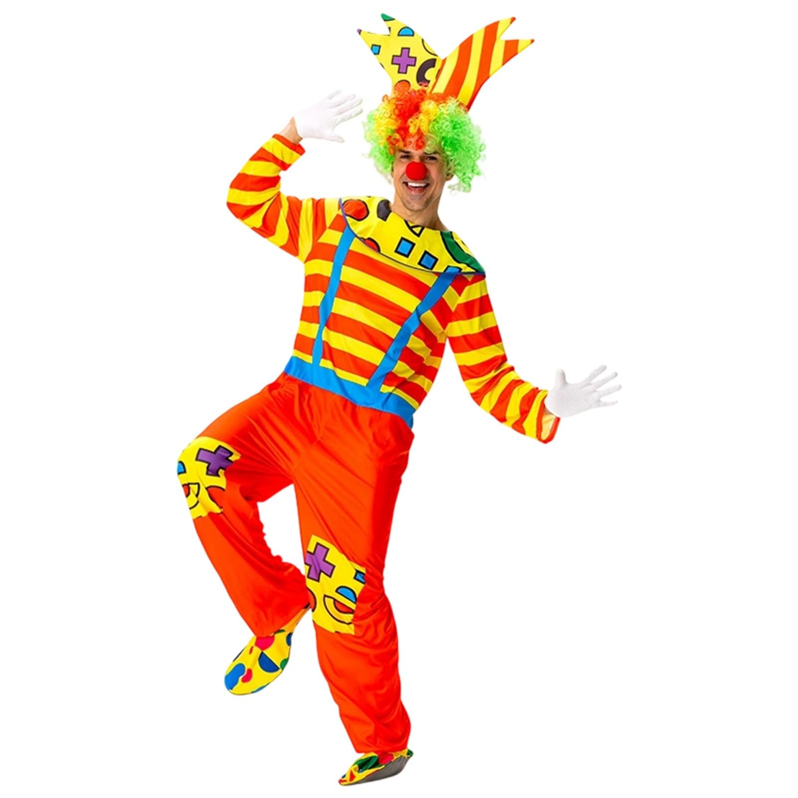 Adult Clown Circus Costume Party Fancy Dress Outfit Party Fashion - Clown Costume Unisex Adult Circus Children's Parties 2026 Carnival Theme Parties Adult Costume for Stage Performance Unisex