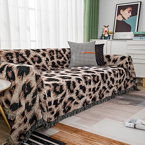 Hopstar Leopard Throw Blanket Soft Cheetah Print Blankets And Throws Cotton Woven Blanket For Couch Bed Chair Sofa 51"×71" #TOP4
