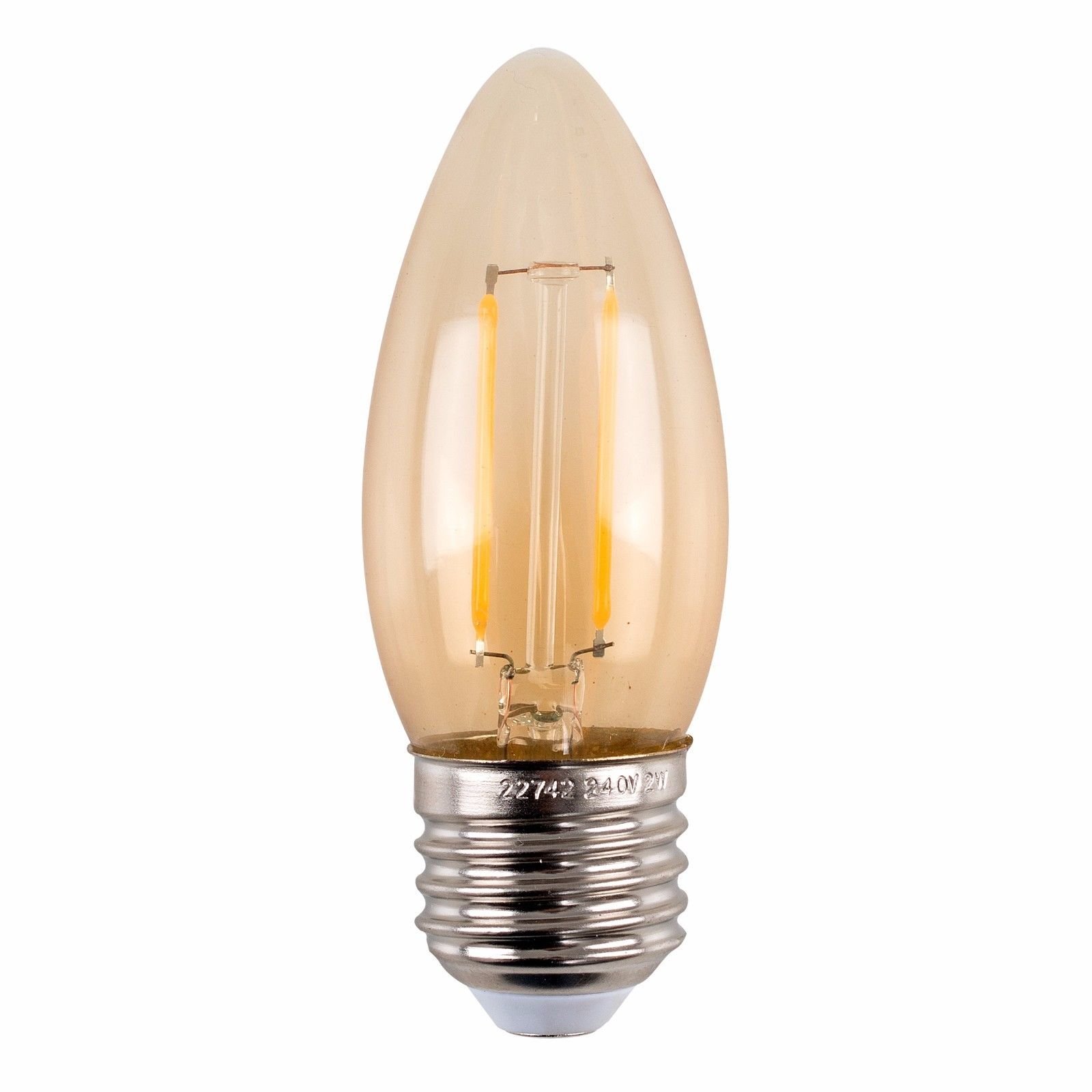 Vintage LED Bulbs Industrial Filament Edison Radio Valve Lightbulb Lamp Amber A+ (30. 2W E27 Amber Candle, 1) โ image 1