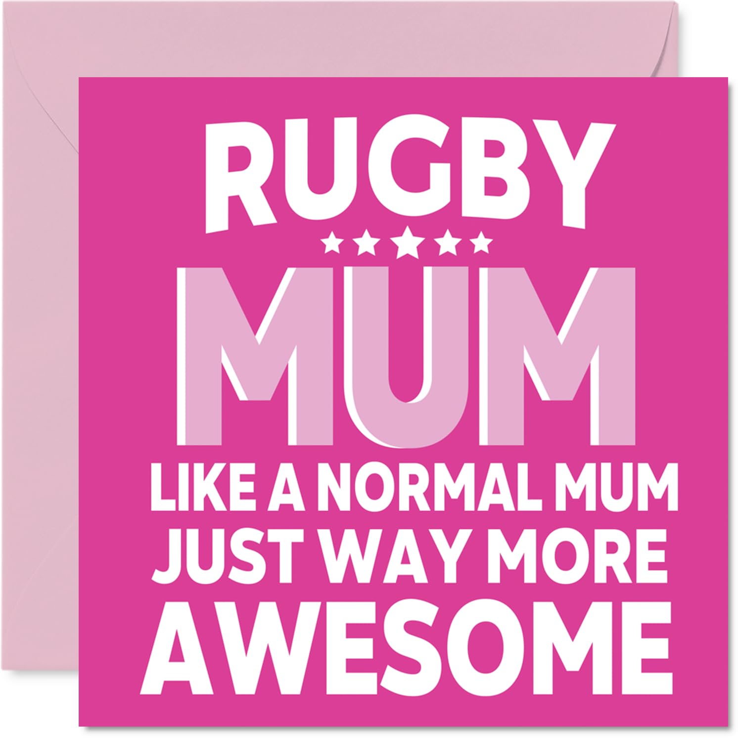 Rugby Birthday Card for Mum - Awesome Mum Sports - Happy Birthday Card for Women, 145mm Female Mother's Day Greeting Cards