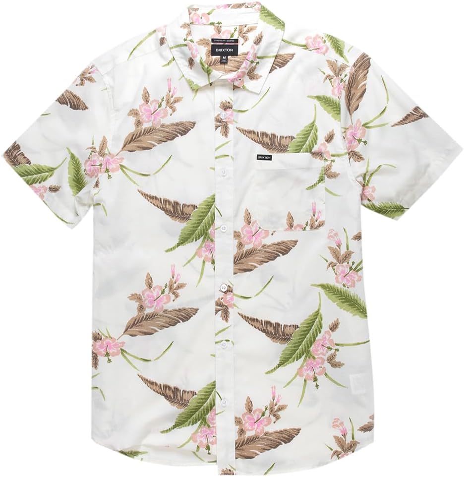 Charter Print S/S Woven - Off White/Straw/Dark Earth