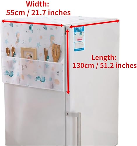 Miniatura 2 de Cyrank Cubierta a prueba de polvo para nevera, cubierta impermeable de PEVA para lavadora con bolsillos de almacenamiento, funda a prueba de polvo,