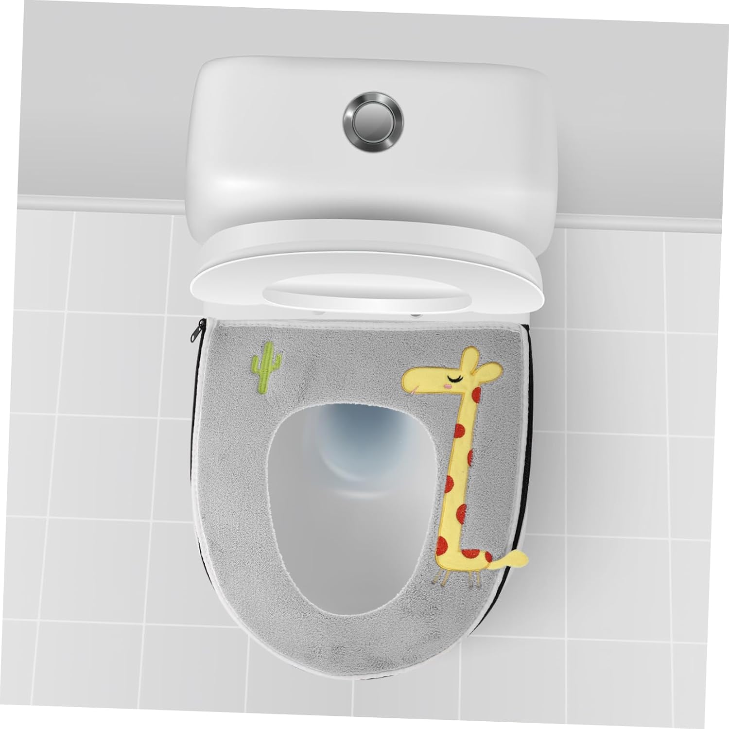 Cabilock Warm Toilet Seat Cover Pad Waterproof Thick Cushion for O and U-Shaped Toilets Soft Fleece Bathroom Mat for Winter Use