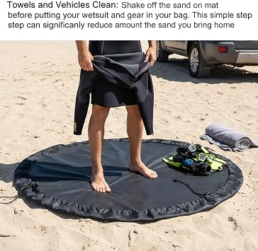 Swimming Changing Mat, Portable Waterproof for Wetsuit Changing, 90cm Round Mat for Water Sports