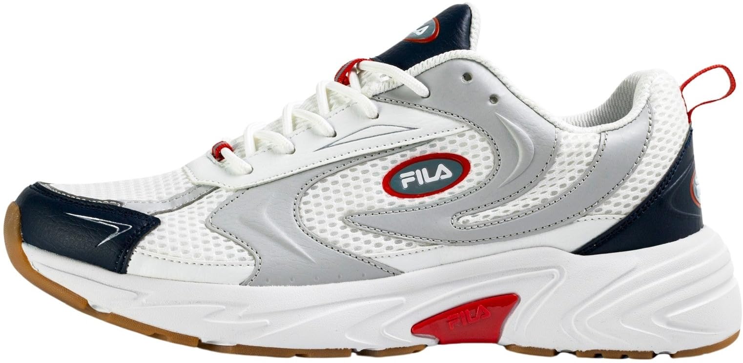 FILA Men's Kreatix Trainers, White Red, 41 EU, White Fila Red, 7 UK