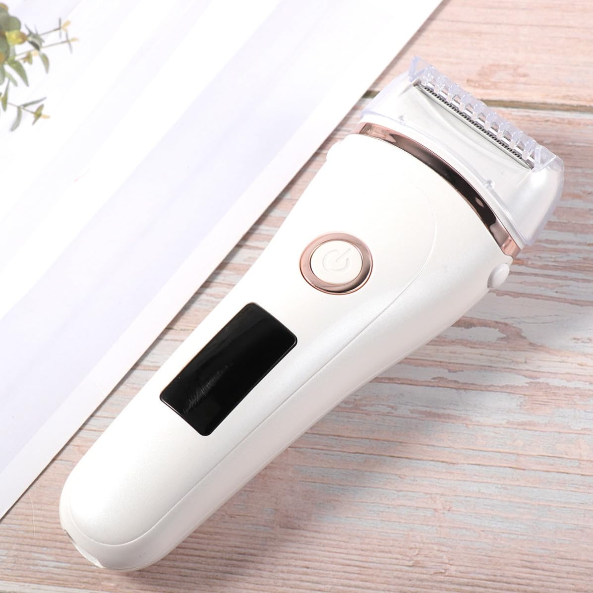Uonlytech Depilatore Corpo Donna Rasoio Inguine Display Led, Rasoio Elettrico USB Ricaricabile in Abs e Acciaio Inossidabile per Pelle Liscia e Morbida, per Braccia e Contorno Bikini