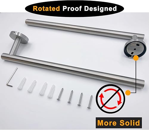 Miniatura 10 de Nolimas Toallero de baño negro mate, barra individual, toallero, barra clásica de acero inoxidable para montar en la pared, toallero de baño,