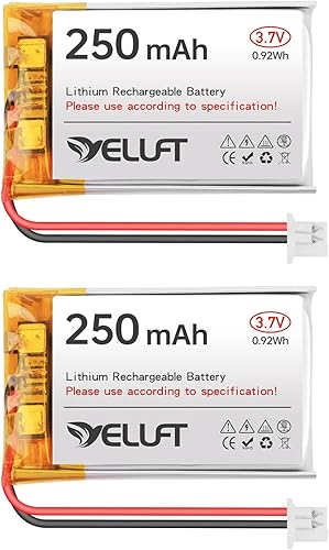 2pcs 3.7V 250mAh batería de polímero de litio 1S 1C 402030 baterías recargables con placa protectora y enchufe JST1.25 para dispositivo electrónico