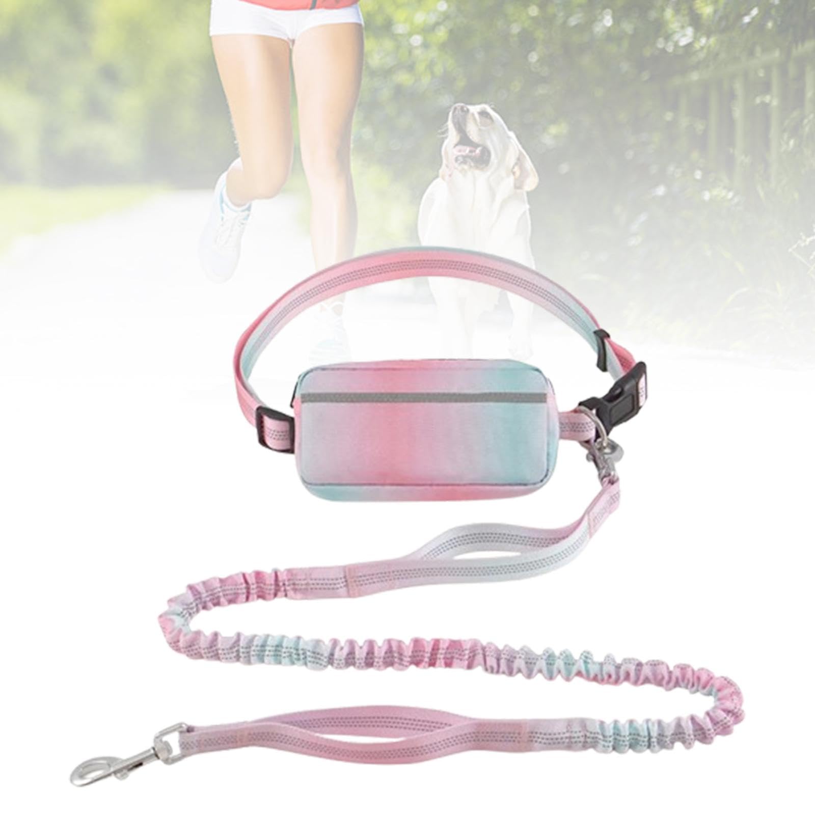 Laisse pour Chien avec système Mains Libres, 120-180 cm, pour activités de Plein air, Rose