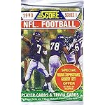 1990 Score Series 1 NFL Football Trading Cards Wax Pack - 16 Cards Per Single Pack