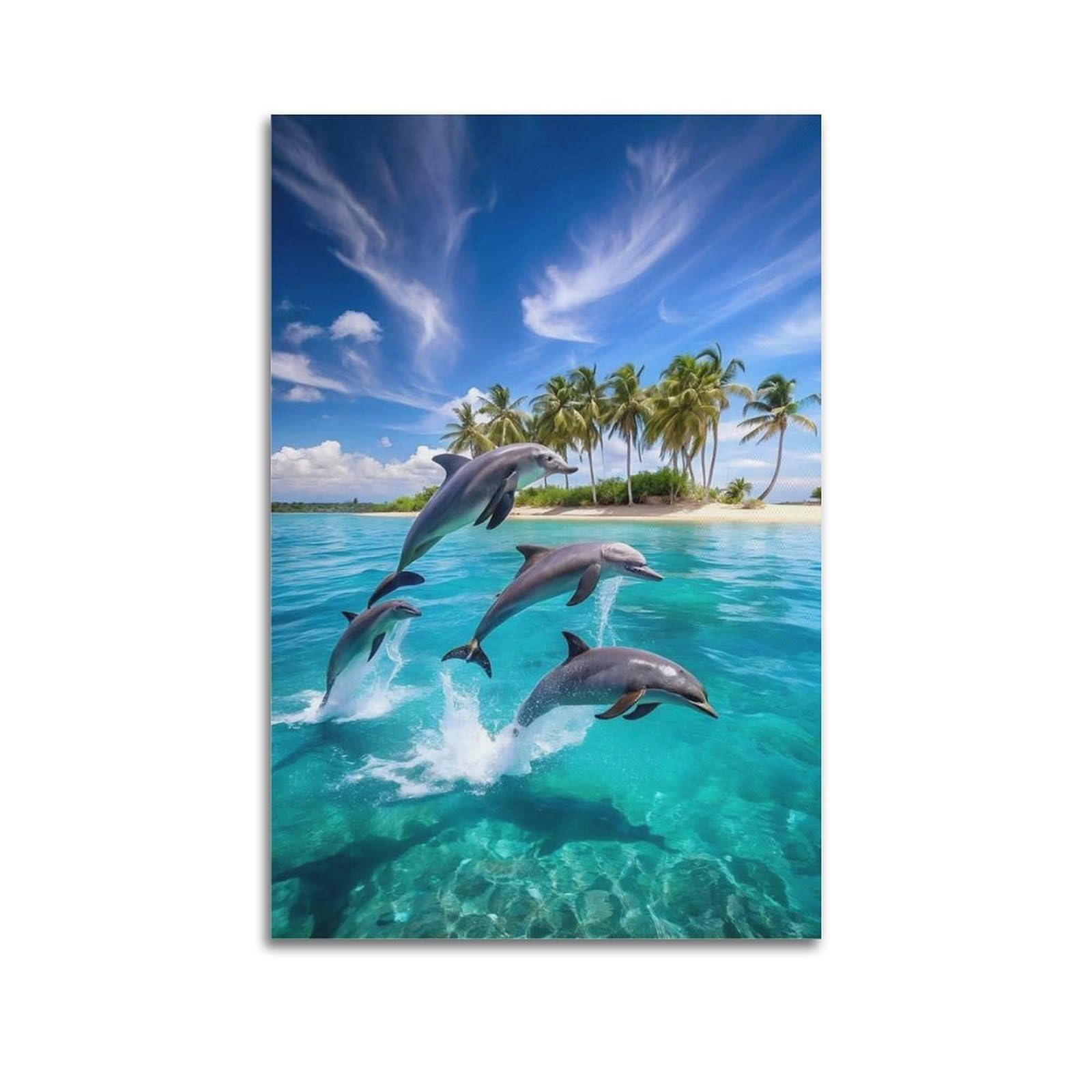 Affiche murale dauphin grand format poster suspendu île moderne - 6