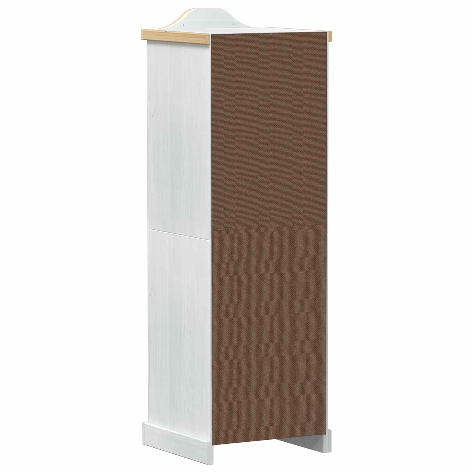 Armoire penderie en pin Massif Blanc avec étagère 55 x 52 x 170 cm, Meuble de Rangement Robuste pour vêtements, Accessoires, Chambre, Salon, entrée, Bureau, buanderie