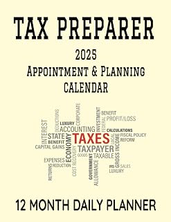 Tax Preparer Appointment & Planning Calendar: 8.5" x 11" Professional Tax Return Document Filing 12 Month Daily Planner Agenda Organizer to Record ... Management Productivity Journal (382 Pages)