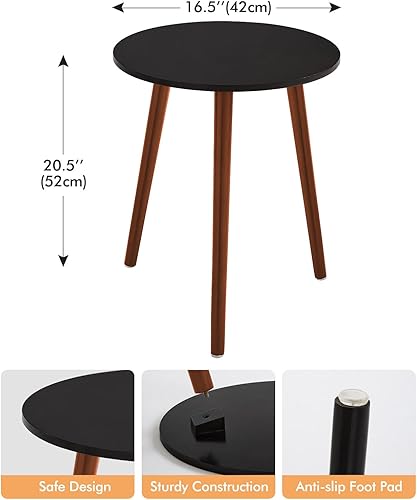 Miniatura 40 de Apicizon Juego de 2 mesas auxiliares redondas, mesa auxiliar blanca para sala de estar, dormitorio, espacios pequeños, mesa auxiliar Morden Oro,1