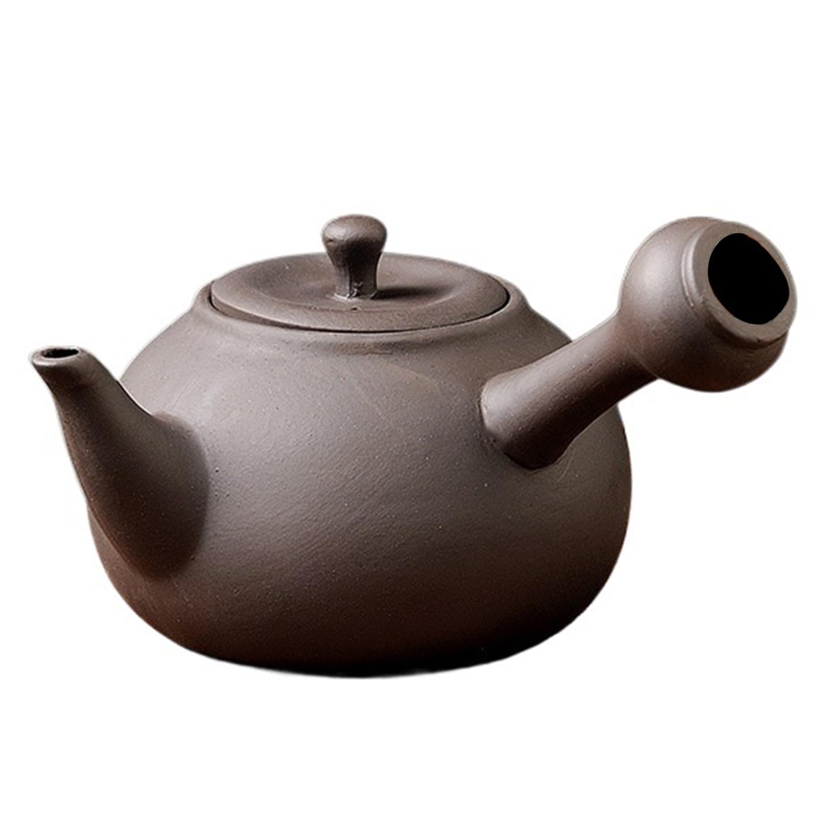 Teiera con filtro in vetro, teiera in argilla viola, bollitore for il tè sul piano cottura, pentola fatta a mano, macchina for a foglie sciolte Kung Fu(Nero)
