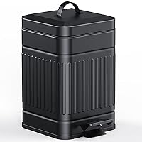 Vista 1 de CEROELDA Cubo de basura pequeño con tapa - 5L/1.3 galones, cubo de basura de acero inoxidable para excremento de perro al aire libre - Cubo de Negro