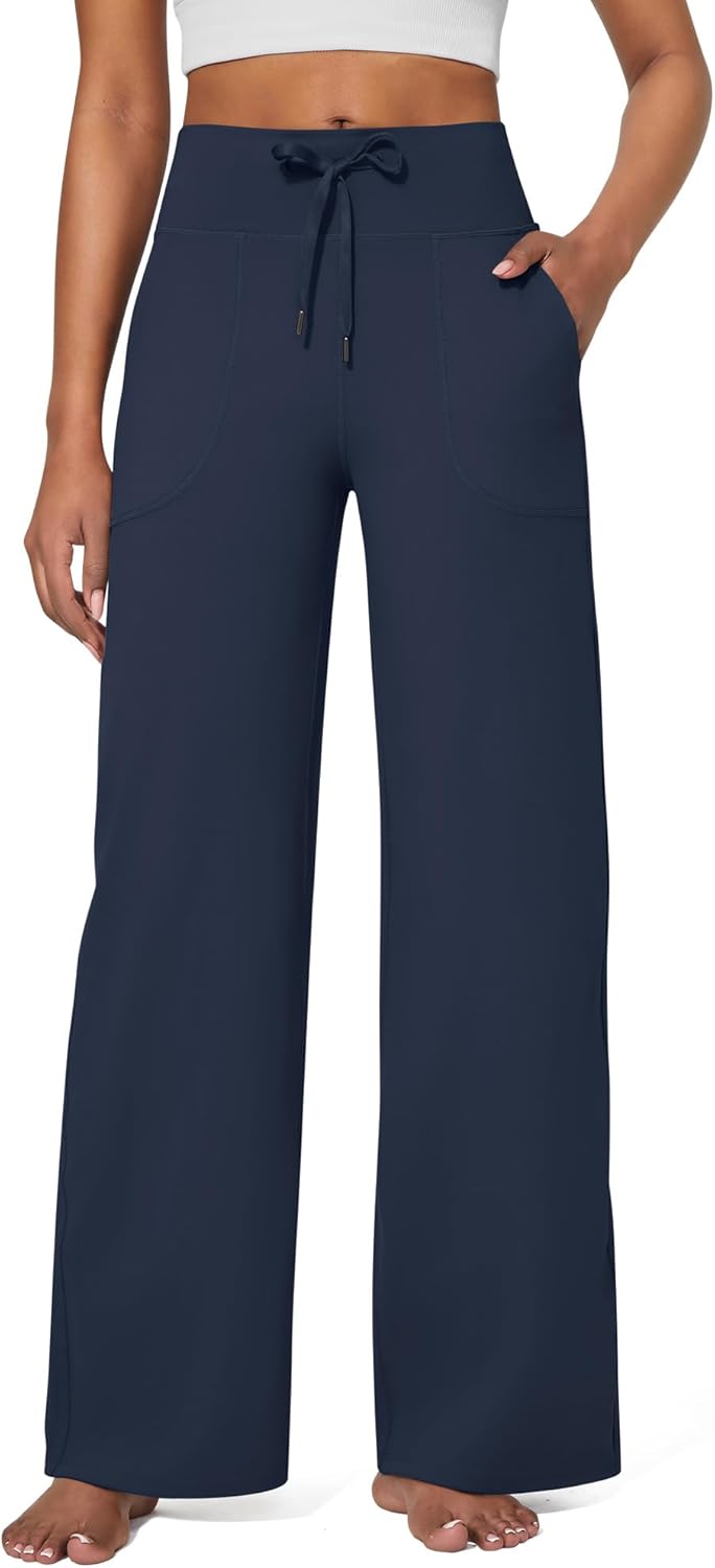 G4Free EverGoing Wide Leg Pants for Women Yoga Pants High Waist Sweatpants with Pockets Stretch Lounge Pants Comfy