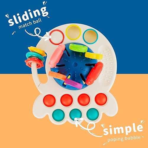 Miniatura 3 de Juguete Montessori para bebé, juguete de dentición de silicona de grado alimenticio para bebés de 6 a 12 a 18 meses, juguete sensorial, habilidades