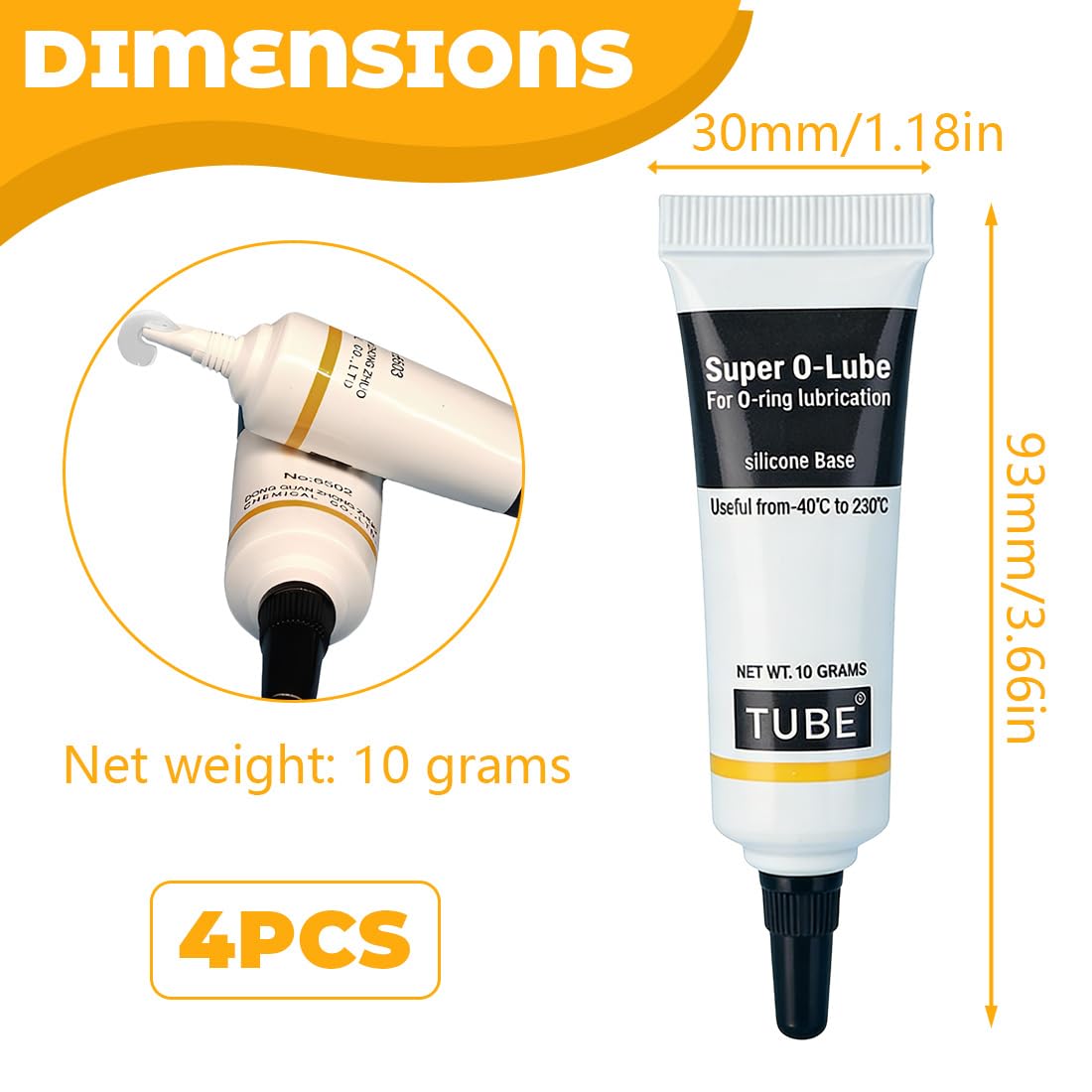 Grasa de Silicona para Cafeteras Automáticas, Juntas Tóricas, Grifos - Pack de 4