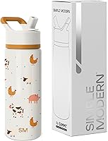 Vista 38 de Simple Modern - Botella de agua para niños de la colección Summit con tapa con pajilla Taza aislada de acero inoxidable de 14 onzas para niños