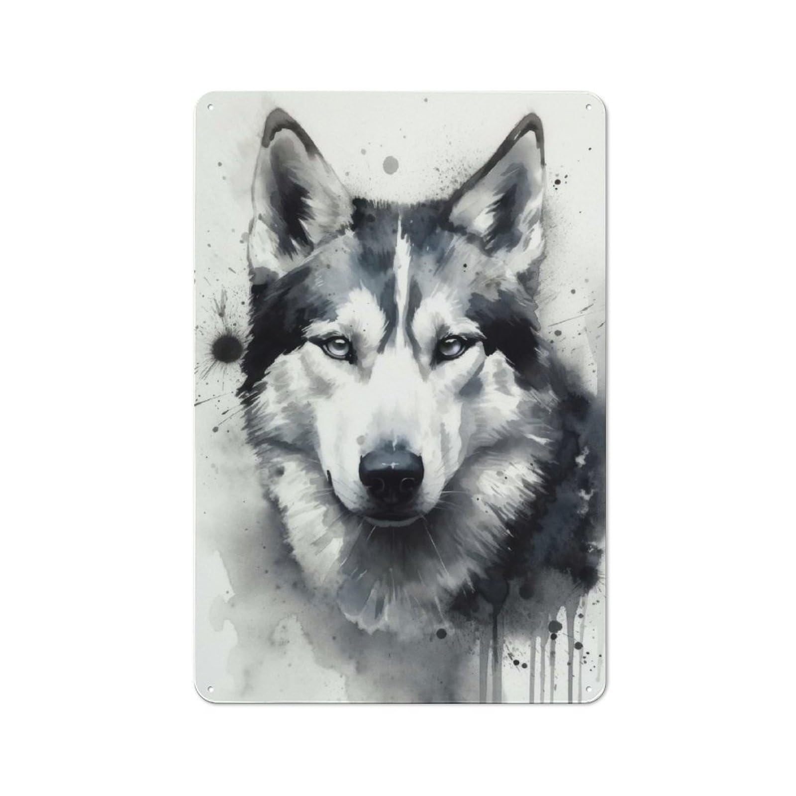 Junmoney Siberian Husky Dog Art For Man Cave Or Games Room, Retro Metal Plaque 30X20cm, For Metal Sign Collectors, For Garage And Workshop Walls