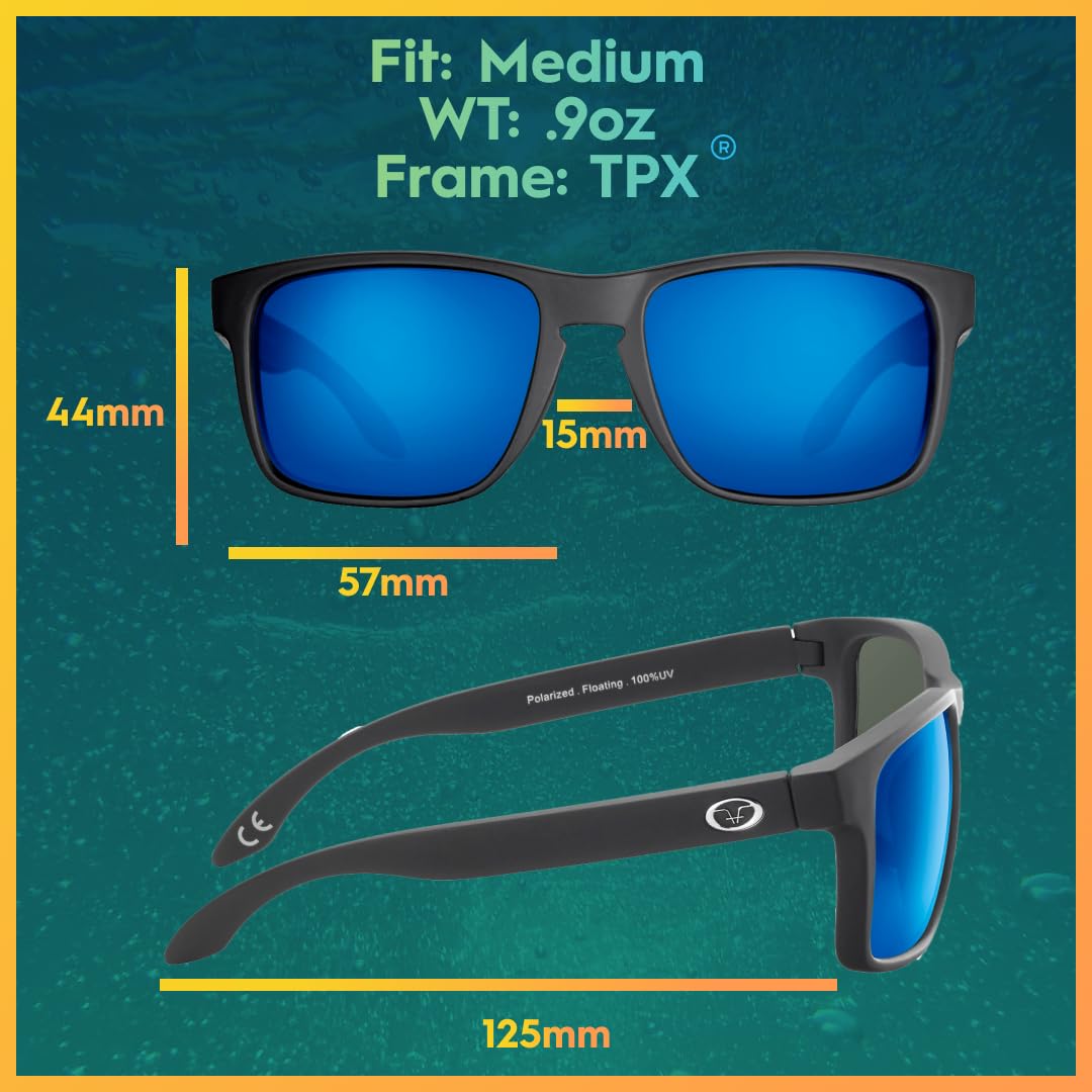 Flying Fisherman Lagoon - Occhiali da sole polarizzati, leggeri, galleggianti, protezione UV, per pesca, canottaggio e sport acquatici