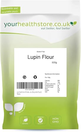 yourhealthstore Premium Lupin Flour 500g, Keto, Vegan, Gluten Free, Recyclable Pouch
