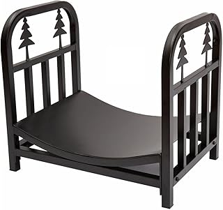 Firewood Rack Metal Firewood Organizer Firewood Rack Heavy Duty Firewood Rack Indoor Outdoor Log Rack Wood Holder Stacked Black Log Rack