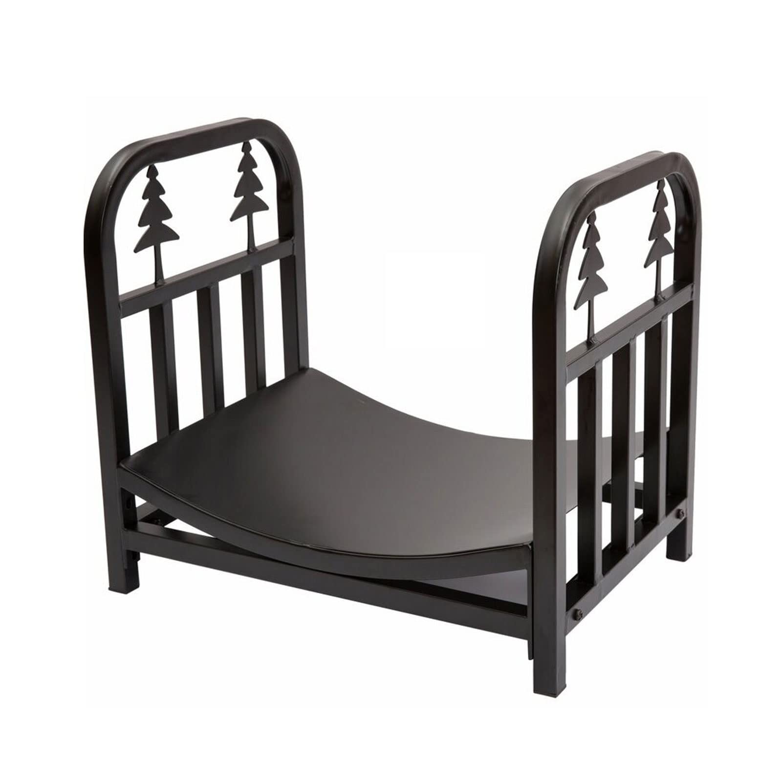 Support à bûches en métal au design épuré pour un rangement extérieur stable
