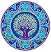 Earth Mandala - Environmental Stained Glass Window Art Sticker / Decal (5.5" Circular)