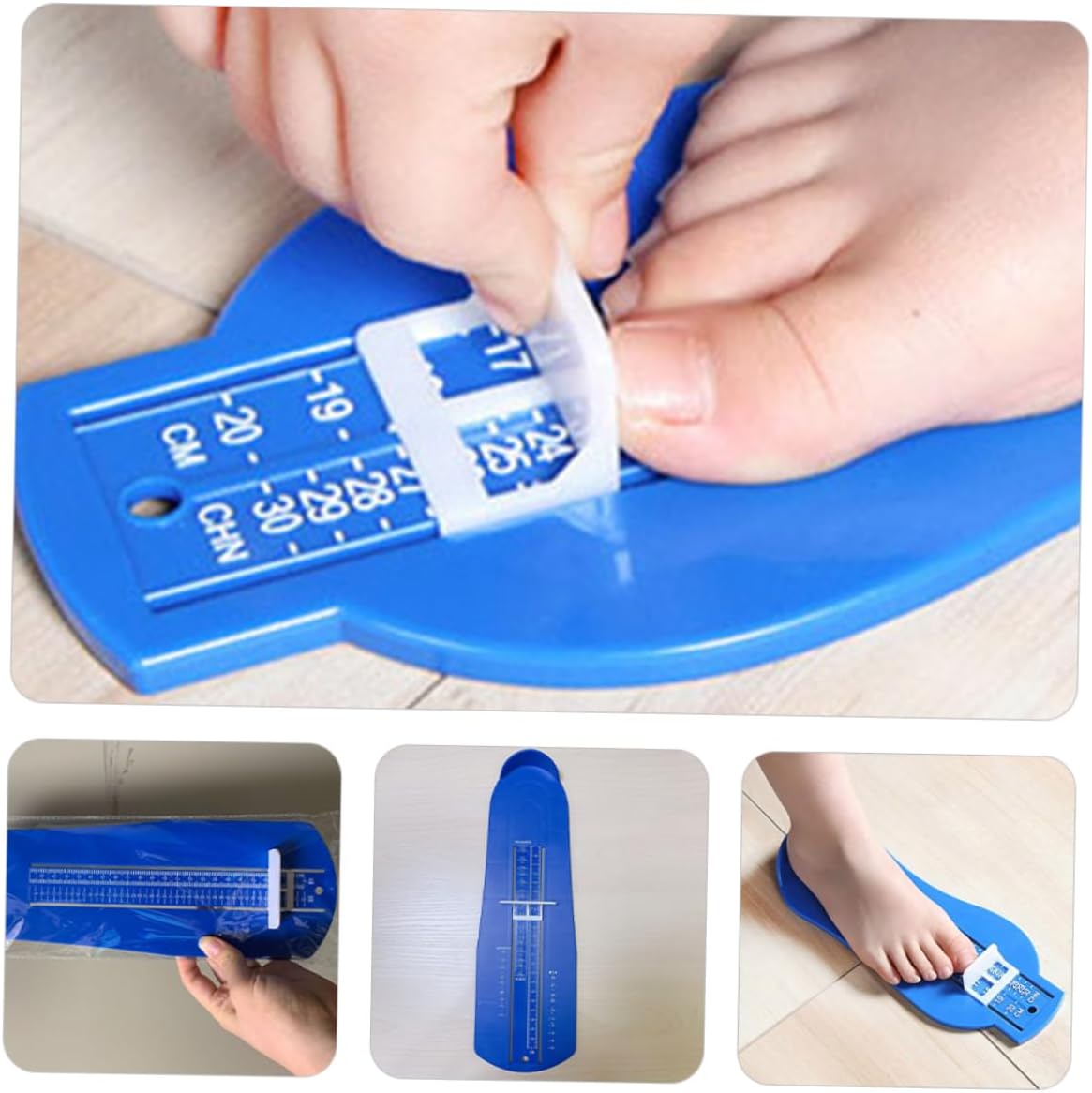 2 Pcs Blue Plastic Shoe Foot Measuring Device for Children