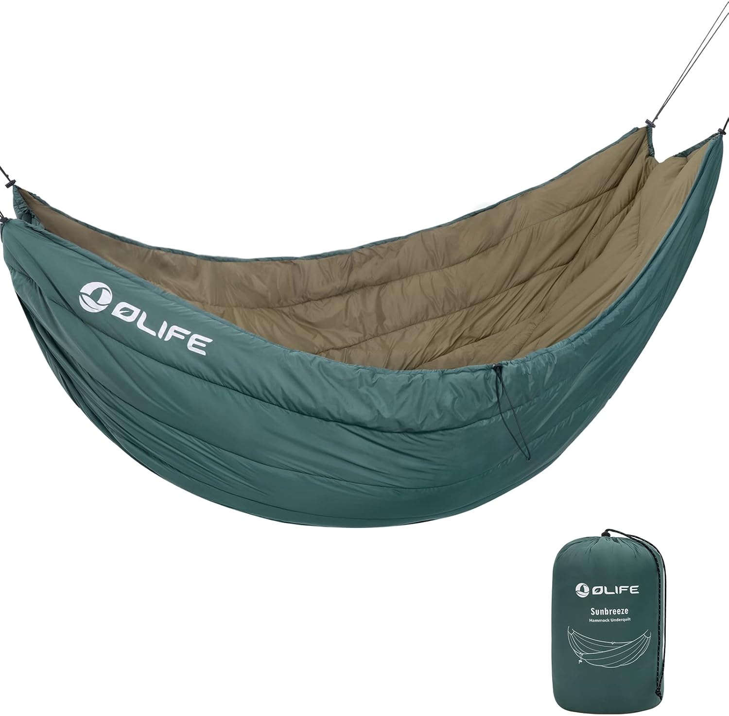 OLIFE Sunbreeze Hammock Underquilt, Lightweight Fulllength 3 Season Quilt