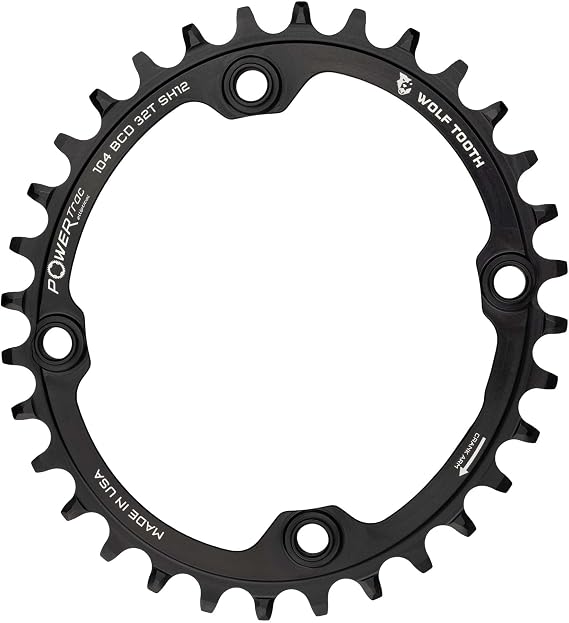 Wolf Tooth Components 104 Bcd Oval Chainring Black, 32T | bike-chain-tension-idlers