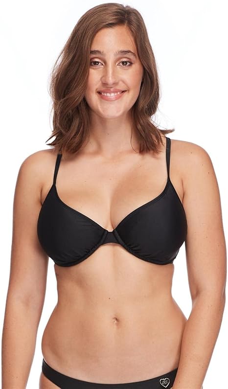 Body Glove Women's Standard Smoothies Solo Solid Underwire D, Dd, E, F Cup Bikini Top Swimsuit