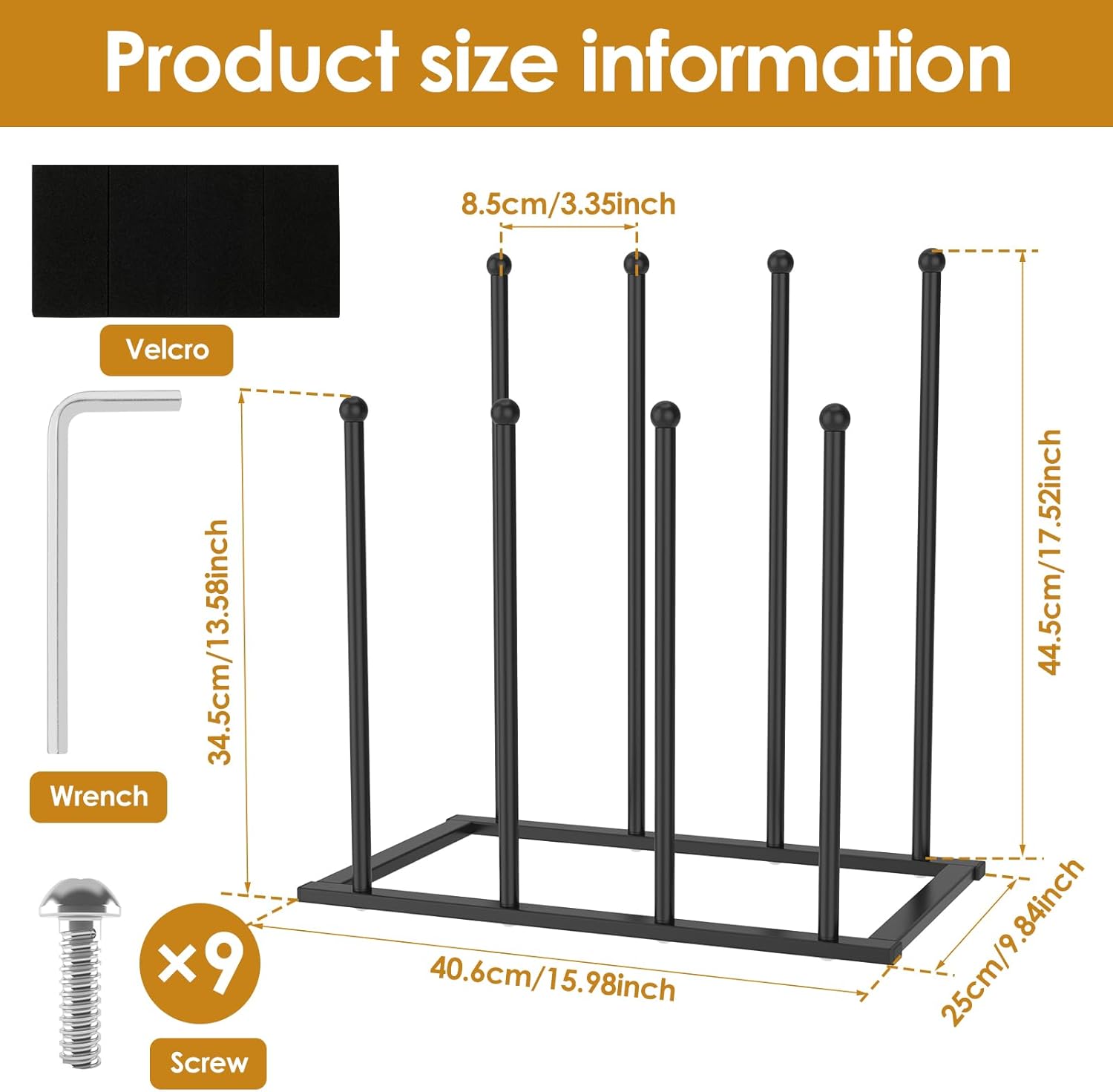 Free-Standing Shoe Racks, Decorative Boot Rack Organizer, Black Stainless Steel Boot Rack for 4 Pairs, Space Saving Boot Shoe Rack for Dorm Room Closet Entryway Bedroom